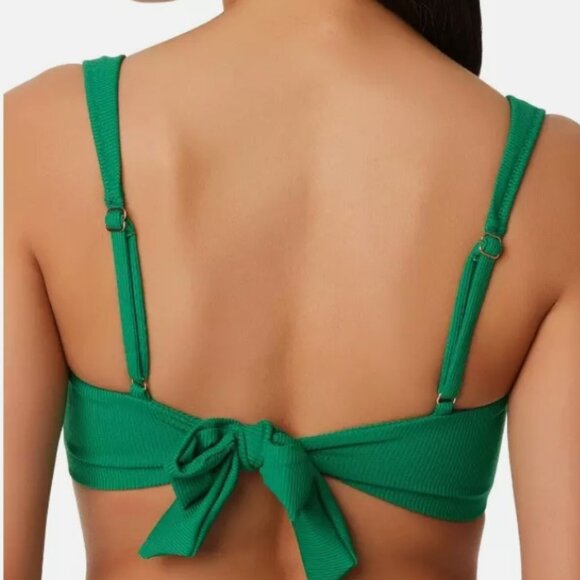 Bar III Micro Rib Sling Bandeau Bikini Swim Top Vivid Green - Picture 8 of 8